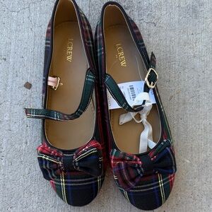 J. Crew Multicolor Plaid Mary Jane Flats